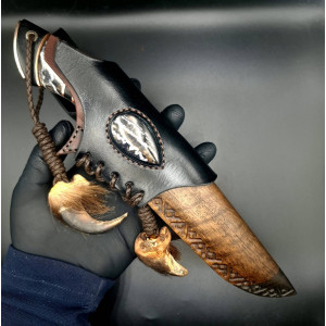 ВЕДМЕЖИЙ КІГОТЬ V авторський ніж ручної роботи Павла Гончаренка, сталь MagnaCut (МагнаКат) в нержавіючому дамаску, 62–64 HRC. Photo 2